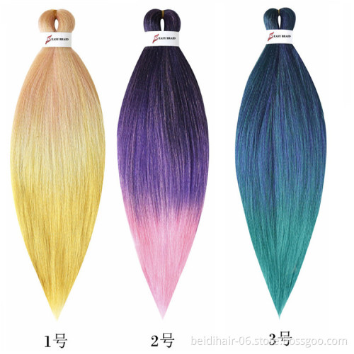 20inch 26inch EZ Braiding Hair Easy Braids Prestretched Synthetic Yaki Jumbo Braids Factory Wholesale Customize Packaging